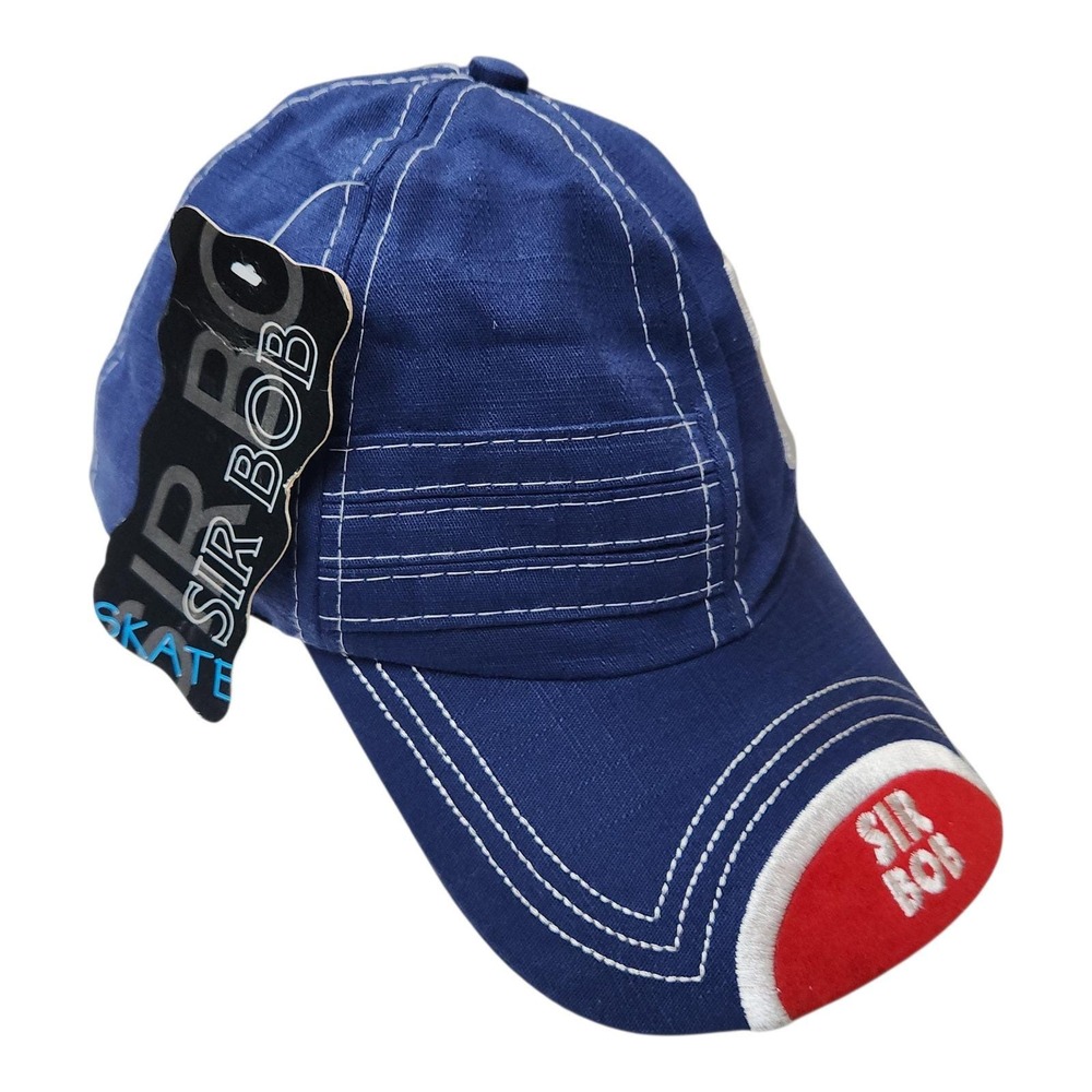 Rare Y2K Sir Bob Skate Hat Blue Contrast Stitch Embroidered 36 Via BR Brazil NWT